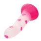 Glow Stick Heart Suction Cup Glow-in-the-Dark Dildo - Pink