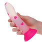 Glow Stick Heart Suction Cup Glow-in-the-Dark Dildo - Pink