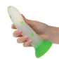 Glowing Stick Realistic Dildo | Leaf Suction Cup Dildo | Green Glow-in-the-Dark Big Dildo