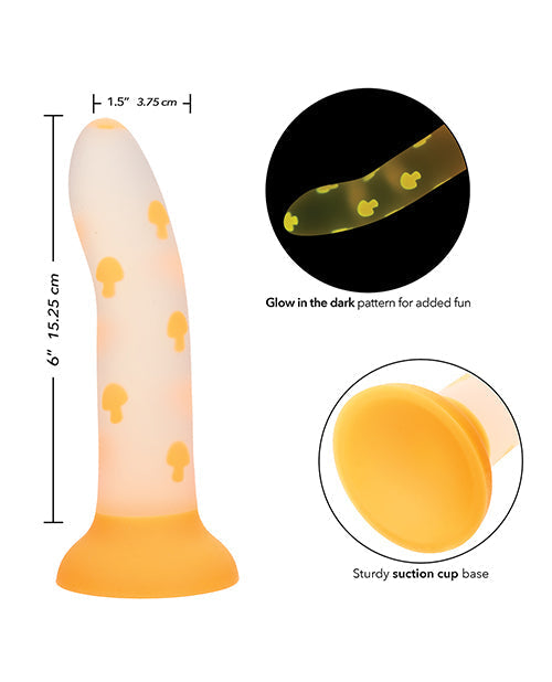 Glowing Stick Realistic Dildo | Orange Mushroom Suction Cup Dildo | Glow-in-the-Dark Big Dildo