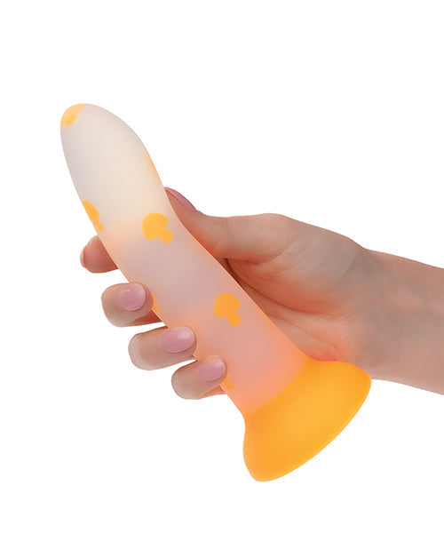 Glowing Stick Realistic Dildo | Orange Mushroom Suction Cup Dildo | Glow-in-the-Dark Big Dildo