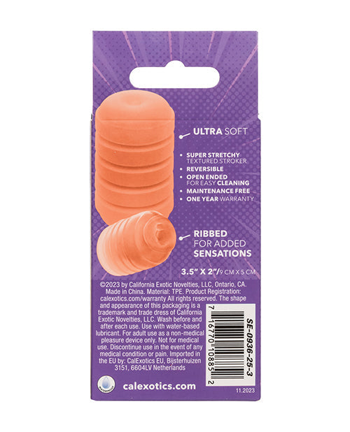 Pop Sock Ribbed Masturbator - Orange