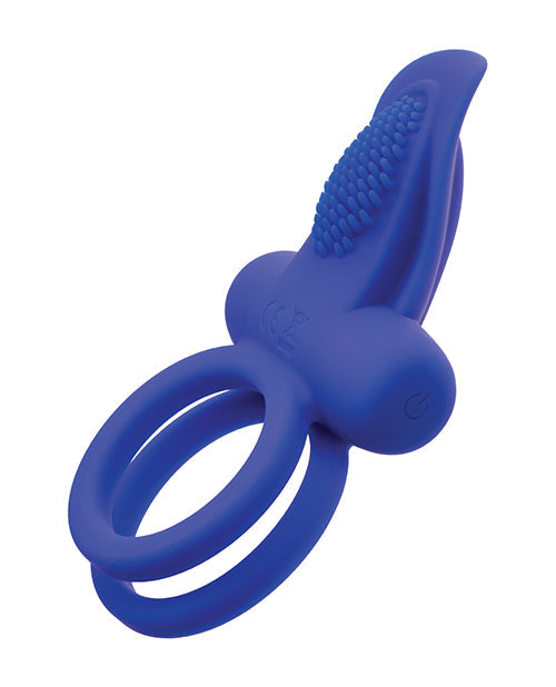 Couples Enhancers Silicone Rechargeable Dual Pleaser Enhancer - Blue