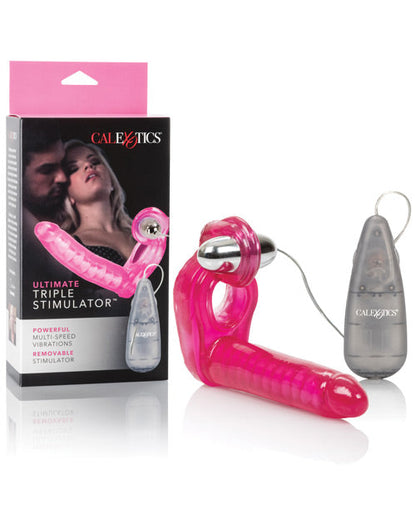 Ultimate Vibrating Dildo | Triple Stimulator Realistic Dildo | Flexible Pink Dildo with Cock Ring