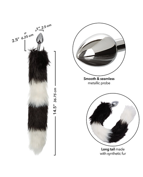 Running Wild Black & White Tail Metallic Anal Probe