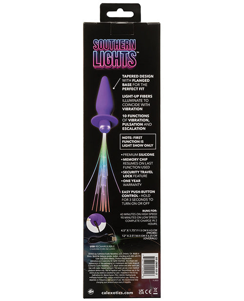 Southern Lights Rechargeable Vibrating Light Up Anal Probe - Purple