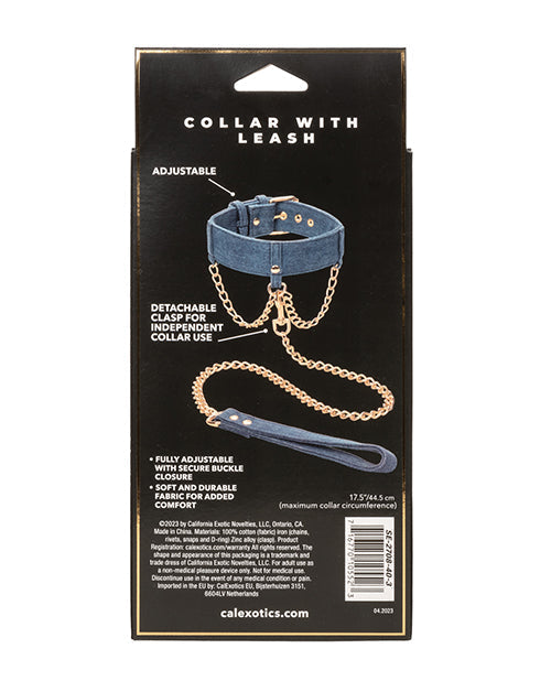 Ride 'Em Premium Denim Collection Collar w/Leash