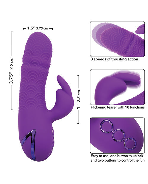 California Dreaming Thrusting Dildo | Manhattan Beach Marvel Dual Stimulation Purple Vibrator