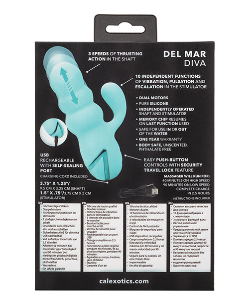 California Dreaming Thrusting Dildo | Del Mar Diva Silicone Dildo | Waterproof 10x Best Vibrator for Women