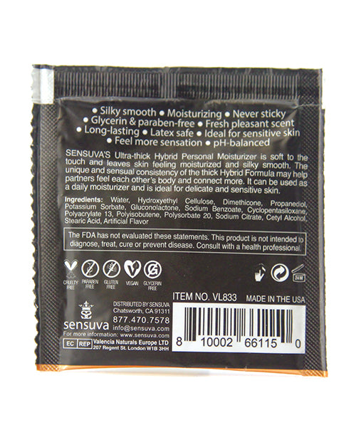 Sensuva Ultra Thick Hybrid Personal Moisturizer Single Use Packet - 6 ml Blueberry Muffin