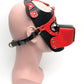 665 Bondage Pup Hood - O/S Black/Red