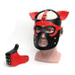 665 Bondage Pup Hood - O/S Black/Red