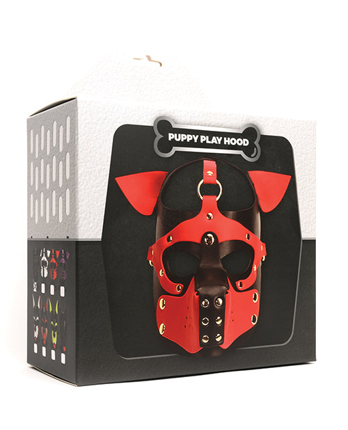 665 Playful Pup Hood - O/S Black/Red/White