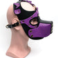 665 Bondage Pup Hood - O/S Black/Purple