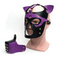 665 Bondage Pup Hood - O/S Black/Purple