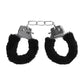 Shots Ouch Black & White Beginner's Furry Hand Cuffs - Black