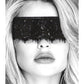 Shots Ouch Black & White Lace Mask w/Elastic Straps - Black