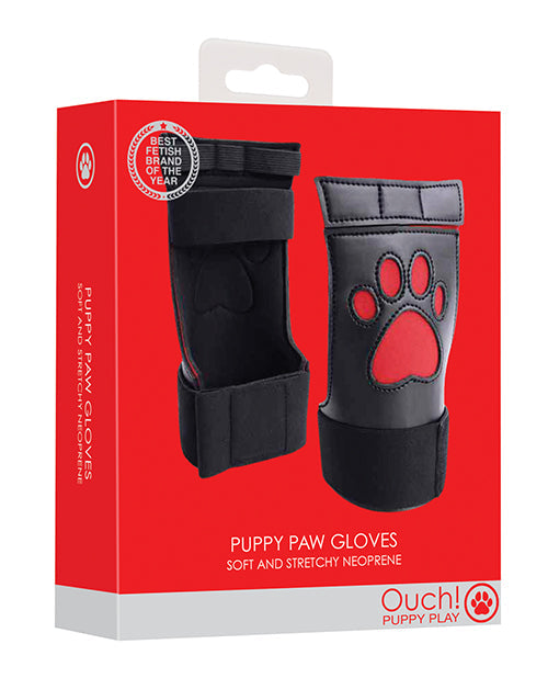 Shots Ouch Puppy Play Paw Cut-Out Gloves - Red