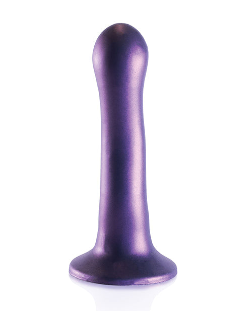 Shots Ouch 7" Big Dildo | Curvy G-Spot Realistic Dildo | Metallic Purple Suction Cup Dildo