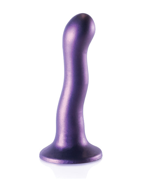 Shots Ouch 7" Big Dildo | Curvy G-Spot Realistic Dildo | Metallic Purple Suction Cup Dildo