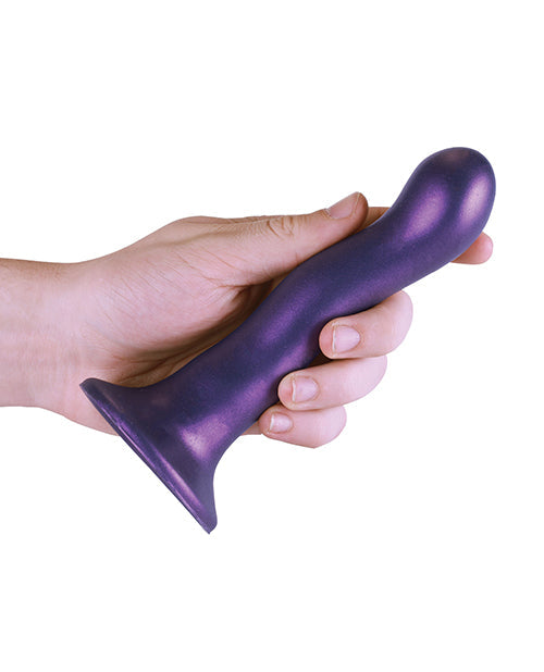 Shots Ouch 7" Big Dildo | Curvy G-Spot Realistic Dildo | Metallic Purple Suction Cup Dildo