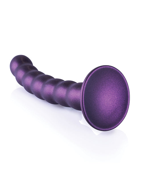 Shots Ouch 6.5" Big Dildo | Beaded G-Spot Realistic Dildo | Metallic Purple Suction Cup Dildo