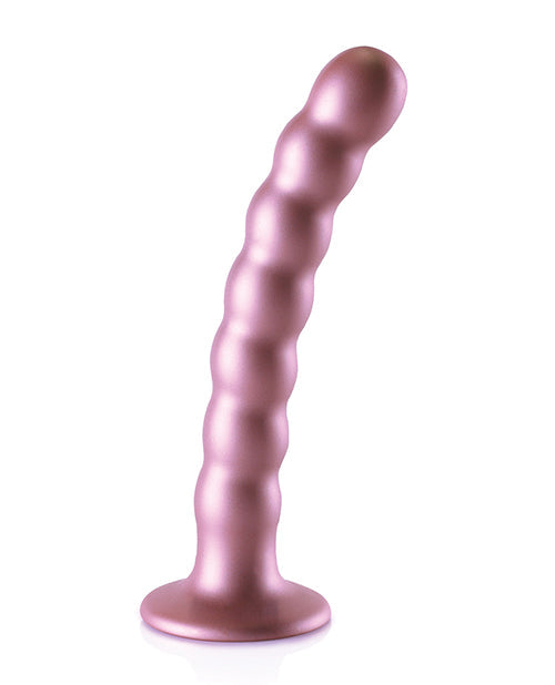 Shots Ouch 6.5" Big Dildo | Beaded G-Spot Large Dildo | Rose Gold Suction Cup Dildo