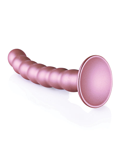 Shots Ouch 6.5" Big Dildo | Beaded G-Spot Large Dildo | Rose Gold Suction Cup Dildo