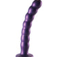 Shots Ouch 8" Big Dildo | Beaded G-Spot Large Dildo | Metallic Purple Suction Cup Dildo