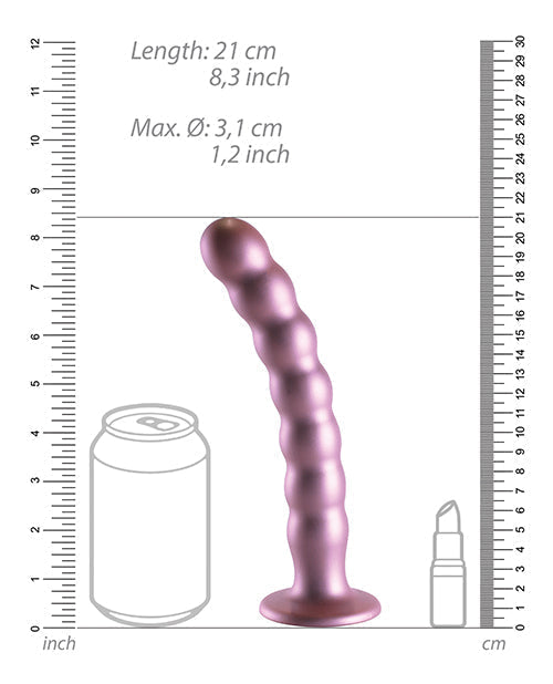 Shots Ouch 8" Big Dildo | Beaded G-Spot Realistic Dildo | Rose Gold Suction Cup Dildo