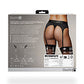 Shots Ouch Vibrating Strap On Thong w/Adjustable Garters - Black M/L