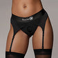 Shots Ouch Vibrating Strap On Thong w/Adjustable Garters - Black M/L