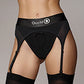 Shots Ouch Vibrating Strap On Thong w/Adjustable Garters - Black XS/S