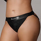 Shots Ouch Vibrating Strap On Panty Harness w/Open Back - Black XL/XXL