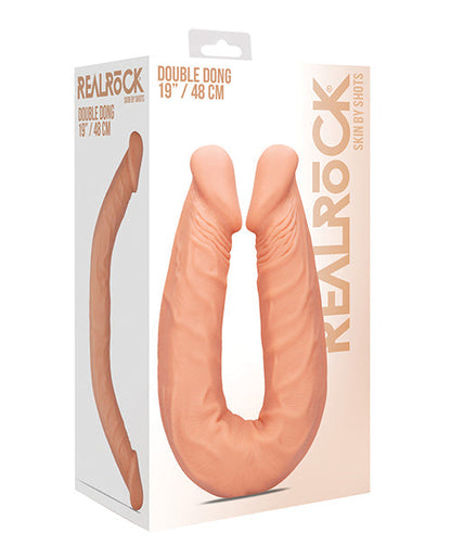 Shots Giant Dildo | RealRock 18" Big Dildo | Waterproof Double Sided Dildo | Flesh Realistic Dildo