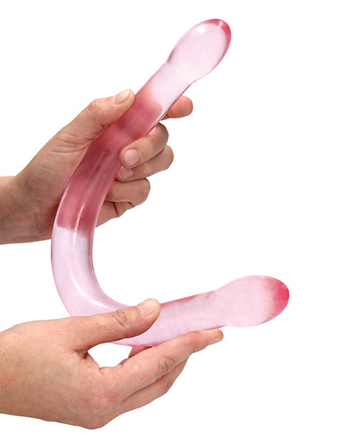 Shots RealRock Giant Dildo | Crystal Clear 17" Big Dildo | Double Dildo | Pink Dildo