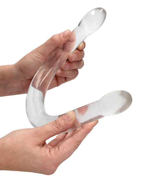 Shots RealRock Giant Dildo | Crystal Clear 17" Big Dildo | Double Dildo | Transparent Realistic Dildo