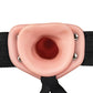 Shots RealRock 8" Vibrating Hollow Strap On W/O Balls - Flesh