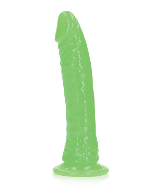 Shots RealRock 7" Big Dildo | Slim Green Realistic Dildo | Glow in the Dark Suction Cup Dildo