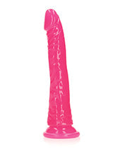 Shots RealRock 7" Big Dildo | Slim Pink Realistic Dildo | Glow in the Dark Suction Cup Dildo