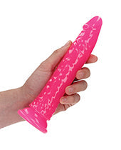 Shots RealRock 7" Big Dildo | Slim Pink Realistic Dildo | Glow in the Dark Suction Cup Dildo