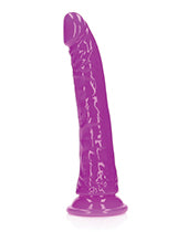 Shots RealRock 7" Big Dildo | Slim Purple Large Dildo | Glow in the Dark Suction Cup Dildo