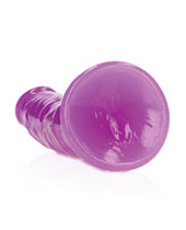 Shots RealRock 7" Big Dildo | Slim Purple Large Dildo | Glow in the Dark Suction Cup Dildo