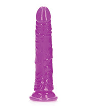 Shots RealRock 7" Big Dildo | Slim Purple Large Dildo | Glow in the Dark Suction Cup Dildo