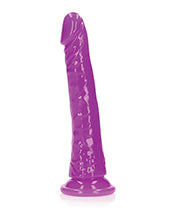 Shots RealRock 8" Big Dildo | Slim Purple Realistic Dildo | Glow in the Dark Suction Cup Dildo