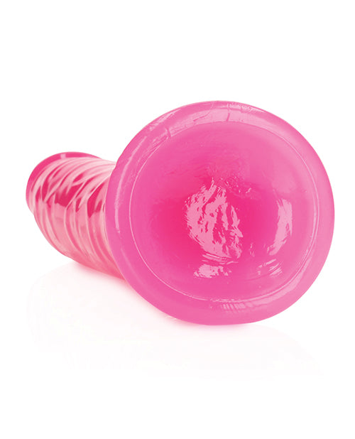 Shots RealRock 9" Big Dildo | Slim Neon Pink Dildo | Glow in the Dark Suction Cup Dildo