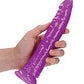 Shots RealRock 9" Big Dildo | Slim Neon Purple Dildo | Glow in the Dark Suction Cup Dildo