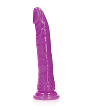 Shots RealRock 9" Big Dildo | Slim Neon Purple Dildo | Glow in the Dark Suction Cup Dildo