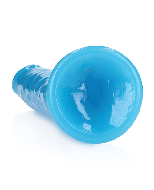 Shots 10" Big Dildo | Slim Glow in the Dark Realistic Dildo | Neon Blue Suction Cup Dildo