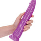 Shots 10" Big Dildo | Slim Glow in the Dark Realistic Dildo | Neon Purple Suction Cup Dildo